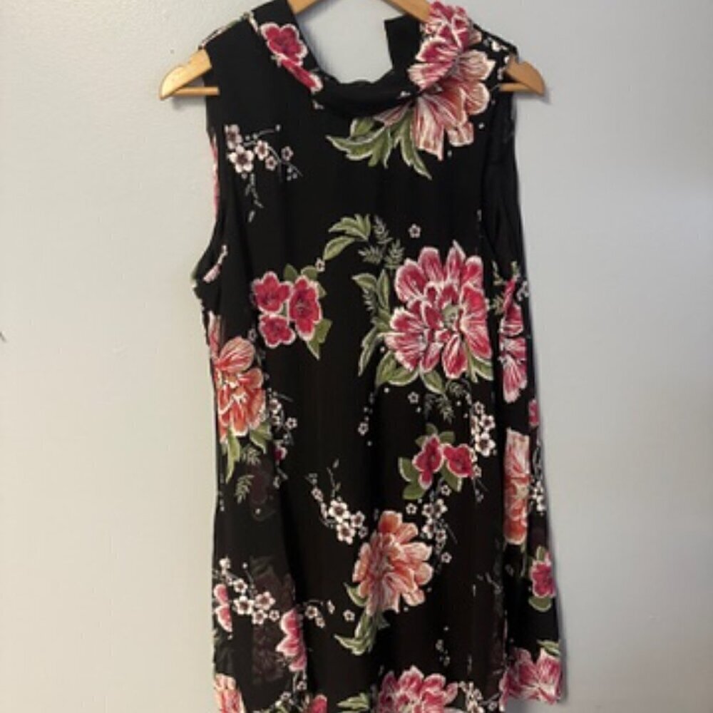 0424-14 Floral Tieneck halter dress
